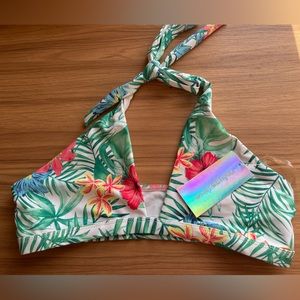 New with tags Refuge Swim top, floral bikini top, Size M
